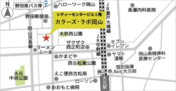 就労移行支援 カラーズラボ岡山の地図
